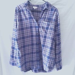 Women's L SO Plaid Flannel Shirt